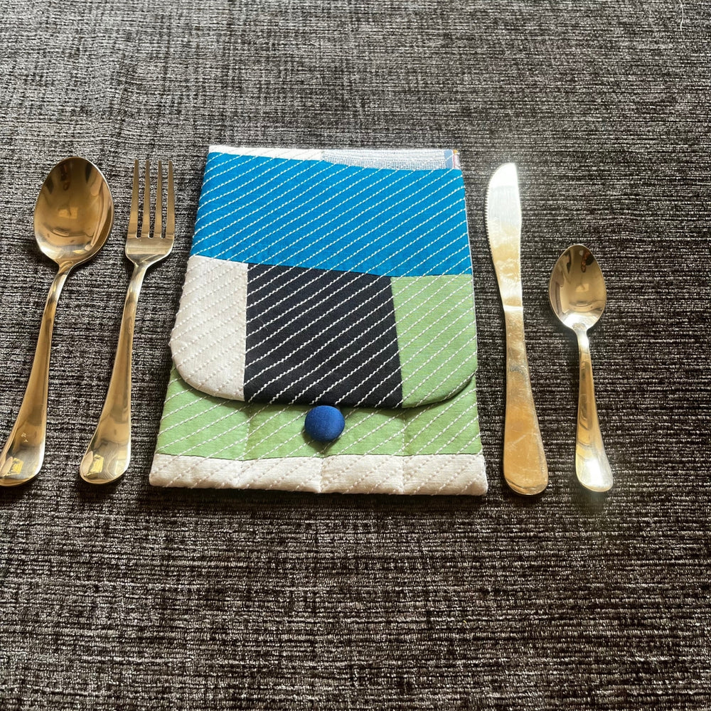 Quilted Style Cutlery Case | Table Flatware Cover | Travel Friendly