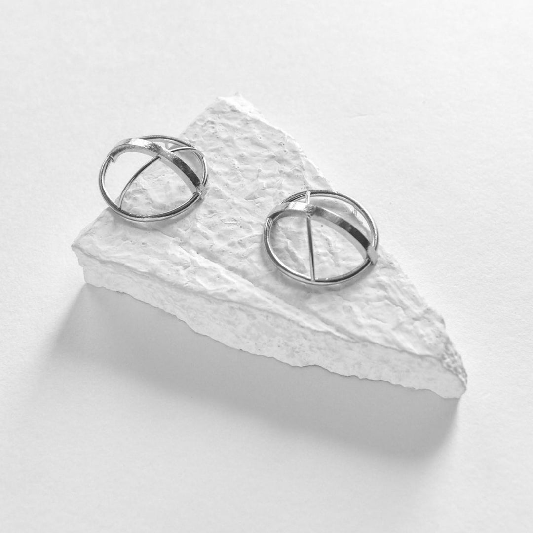 Nia Studs | Silver Finish Brass Jewellery | Hand-Crafted | Bespoke Design