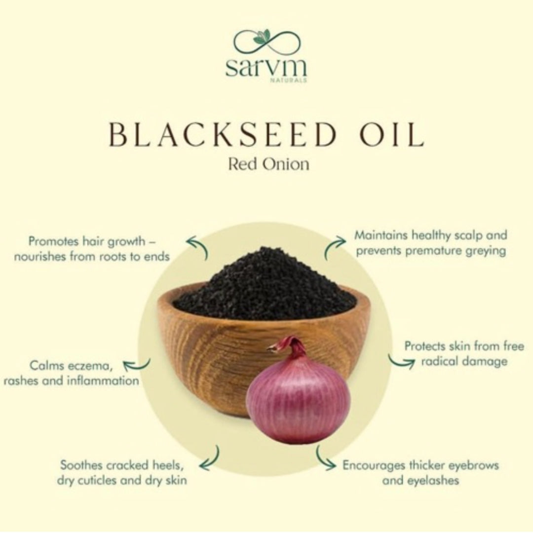 Red Onion Black Seed Oil | Cold Pressed | Therapeutic Benefits | Skin & Hair Care 