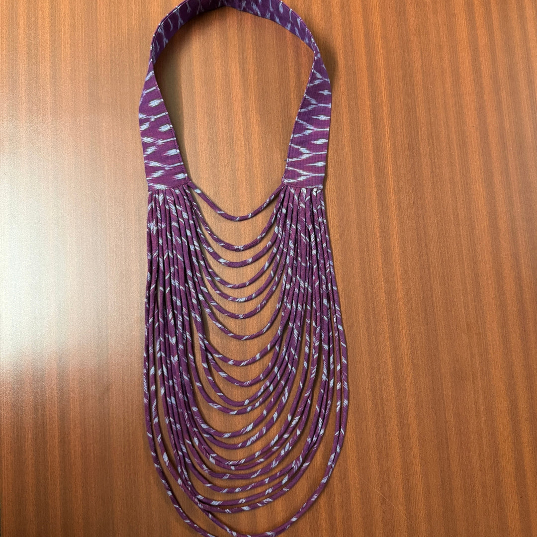 Magenta Ikat Necklace For Women | Boho Look | Multi Strands | Exquisite Design 