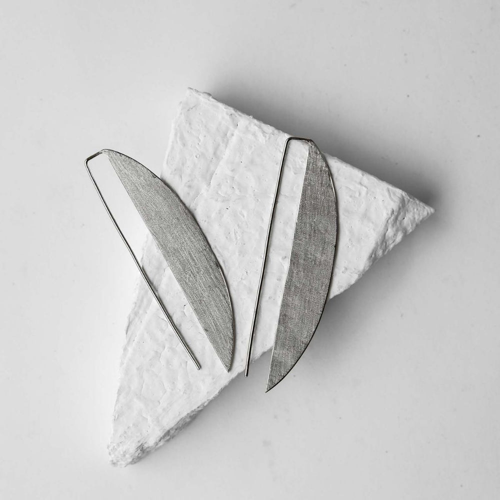 Eclip | Silver Finish Brass Earrings | Hand-Crafted | Sustainable | Contemporary