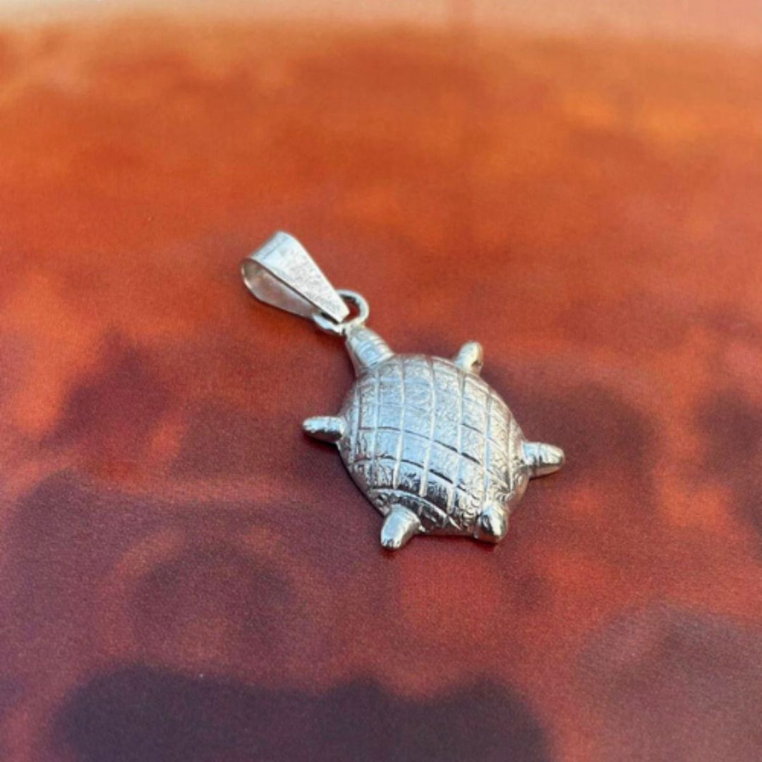 Hand-Crafted Tortoise Pendant With Chain | Unique Silver Jewellery | Artisanal