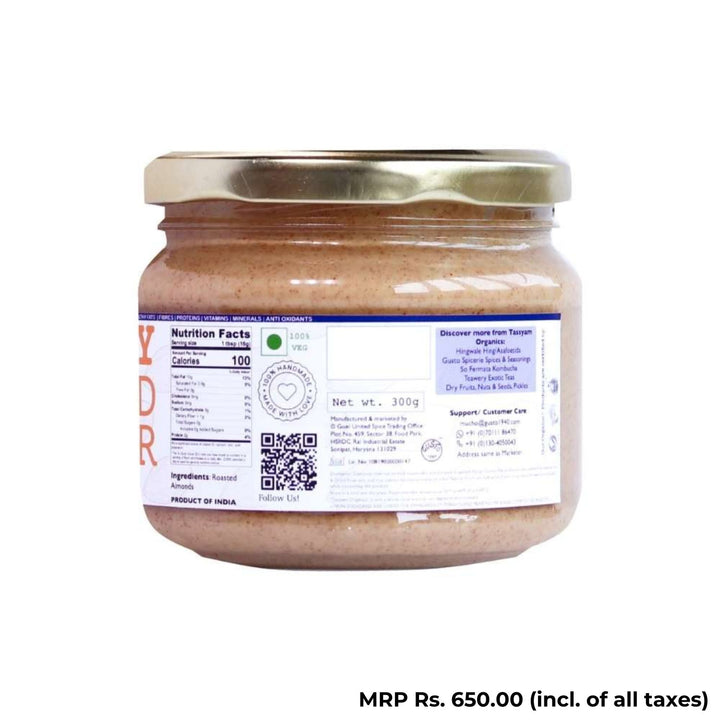 Creamy Almond Butter | Organic |  Natural | Gluten Free | 300 GM