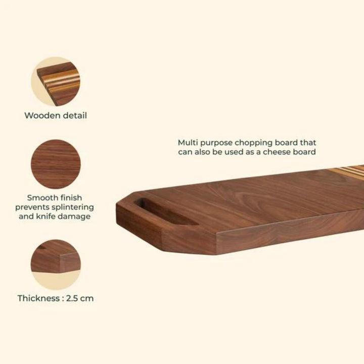 Reversible Chopping Board | American Walnut Wood | Hand-Crafted | 16 Inch