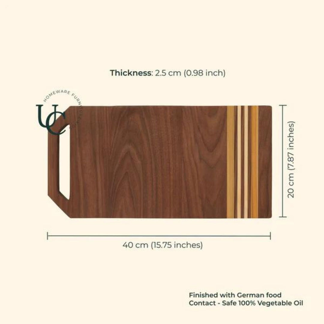 Reversible Chopping Board | American Walnut Wood | Hand-Crafted | 16 Inch