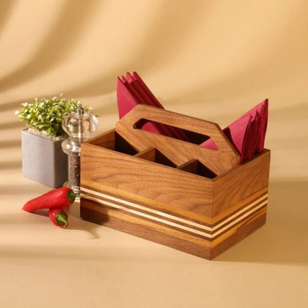 Grado Cutlery Caddy | American walnut Wood | Hand-Crafted | 9 Inch