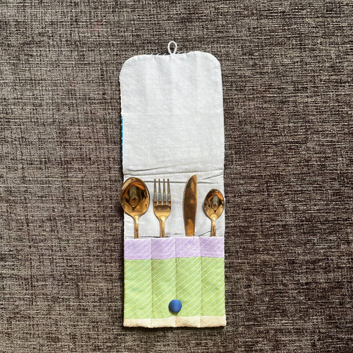 Quilted Style Cutlery Case | Table Flatware Cover | Travel Friendly