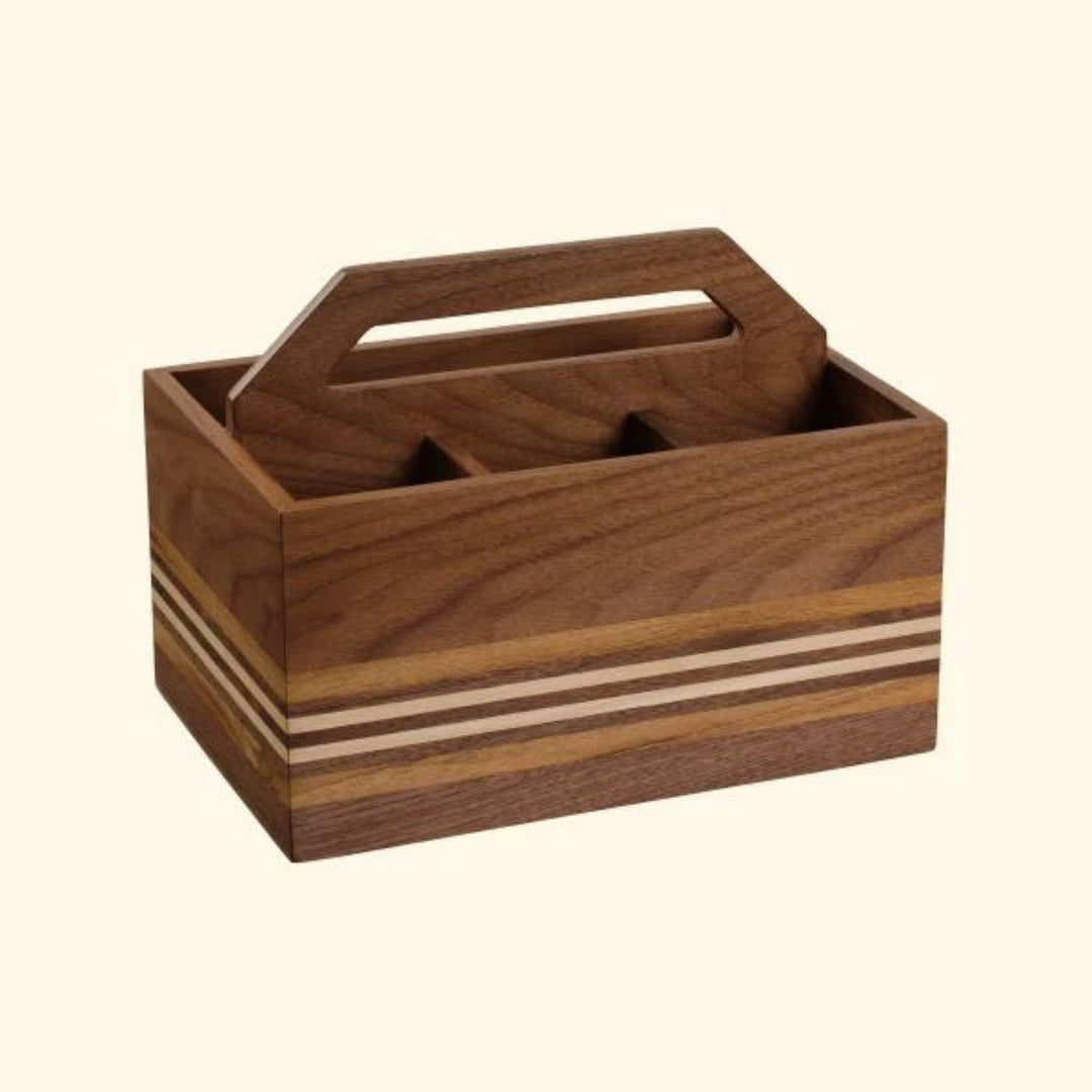 Grado Cutlery Caddy | American walnut Wood | Hand-Crafted | 9 Inch