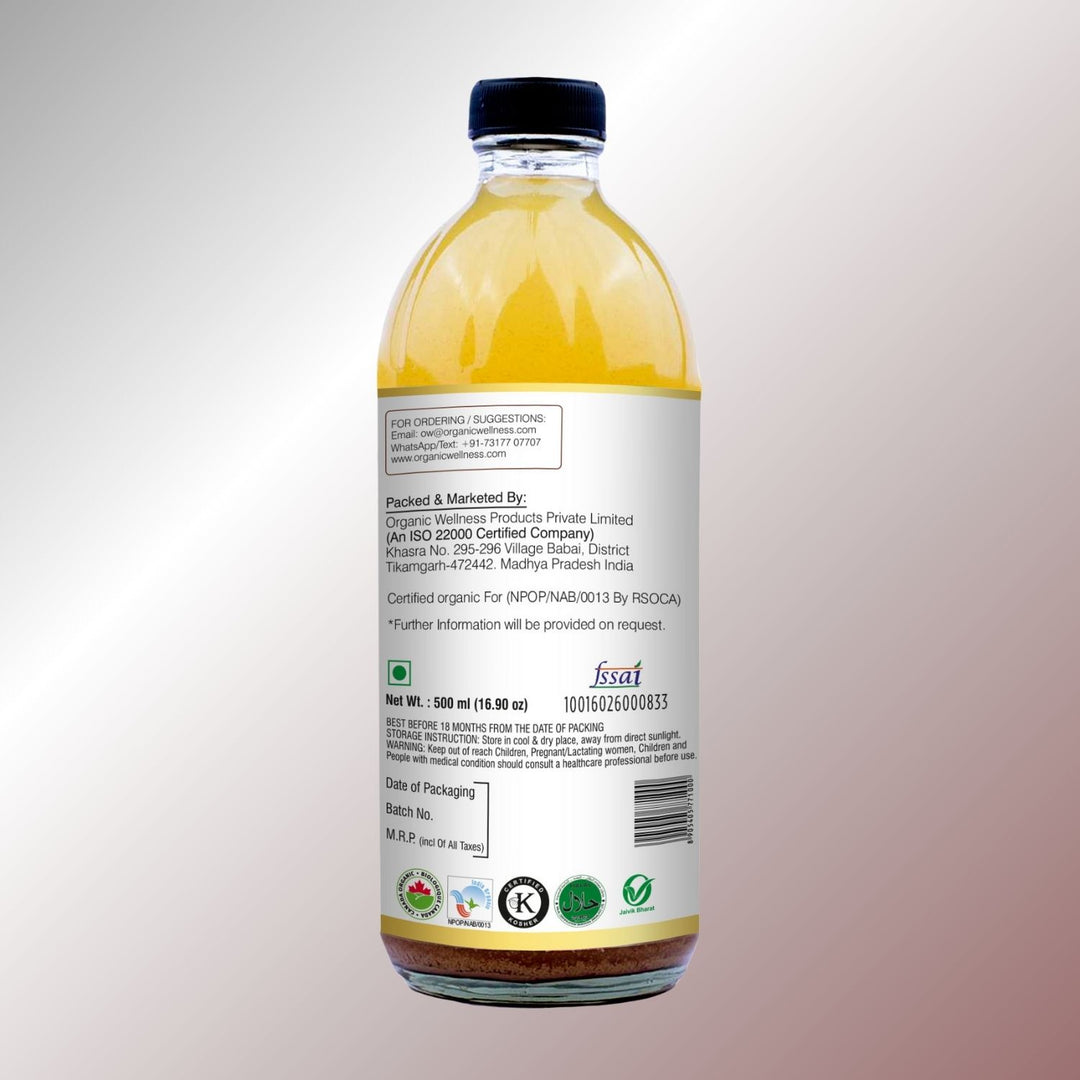 Apple Cider Vinegar With Mother Enzymes | Organic | Allergen Friendly | 500 ML