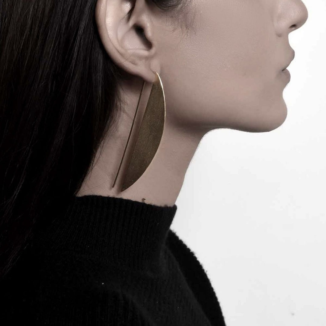 Eclip | Gold Finish Brass Earrings | Hand-Crafted | Sustainable | Contemporary