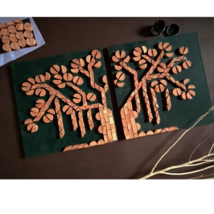 DIY Wall Art, Miniature Terracotta Bricks DIY Set,  Handmade,  Gift Pac,  Banyan Tree