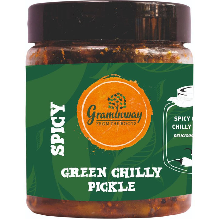 Spicy Green Chili Achar | Made in UP Style & Sourced from Patna | Bottle of 200 GM