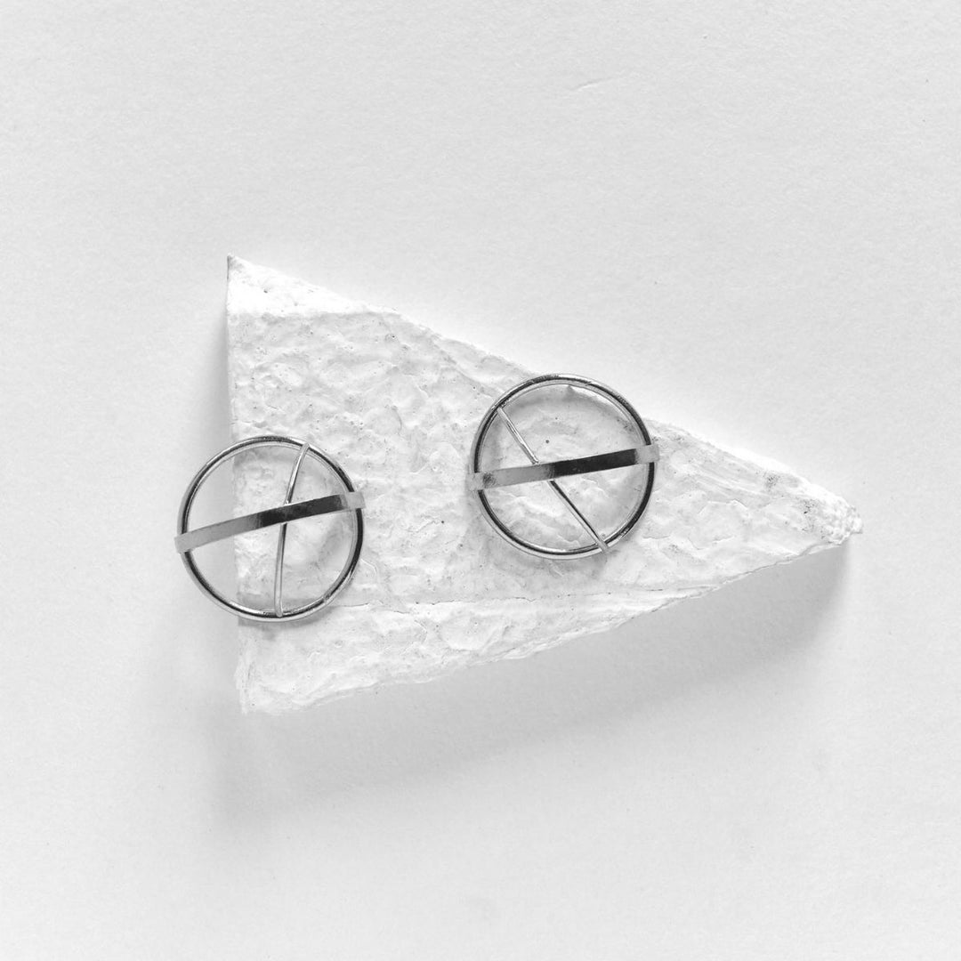 Nia Studs | Silver Finish Brass Jewellery | Hand-Crafted | Bespoke Design