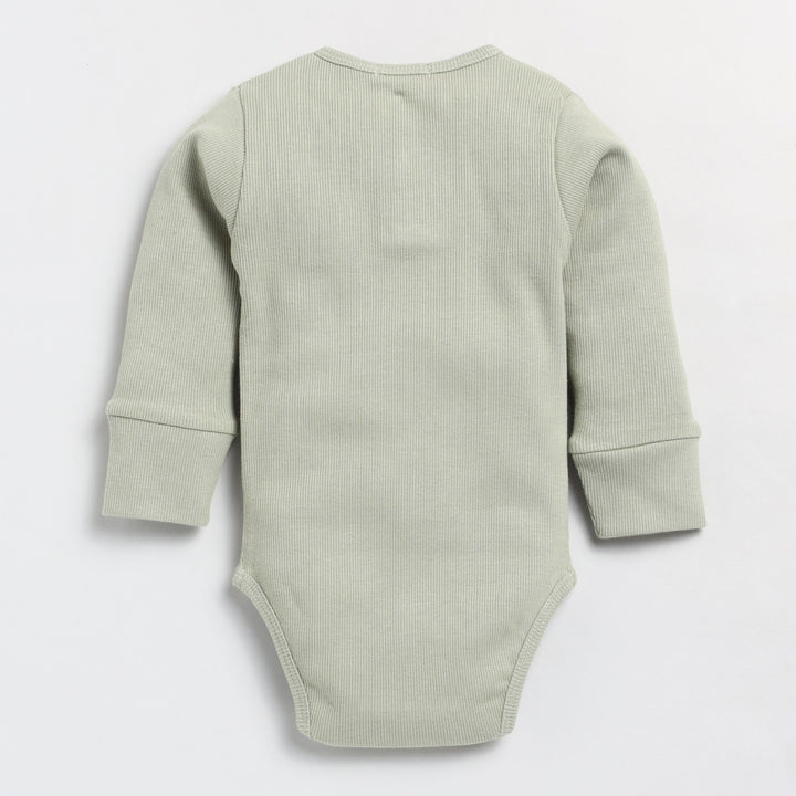 Soft Cotton Baby Bodysuit | Combo Of 3 | Sage + Aqua + Blush Pink
