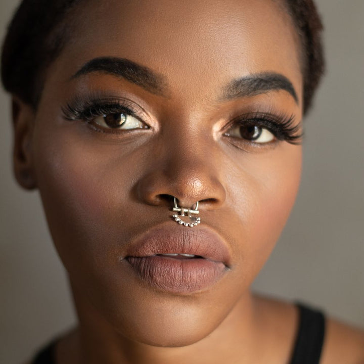 Nose Septum Ring | Hand-Crafted Silver | Tribal Piercing Inspired | Contemporary | Subtly Modern