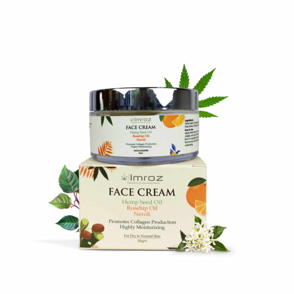 Face Cream With Hemp Seed Oil, Rosehip Oil & Neroli | Slows Ageing | 50 GM