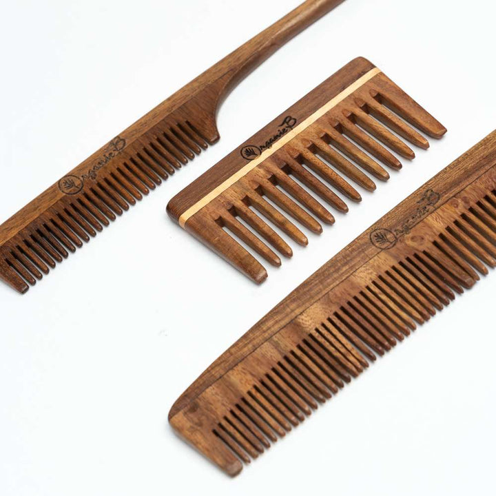 Premium Rosewood Comb | Hair Styling | Cruelty Free | Pack of 3