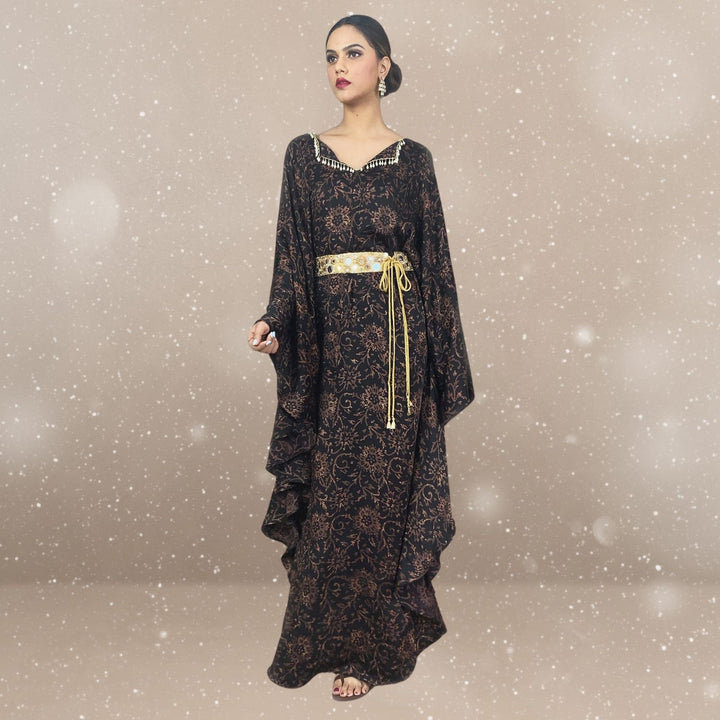 Blink Tulip Ajrakh Modal Kaftan | Hand-Block Print | Classic Couture