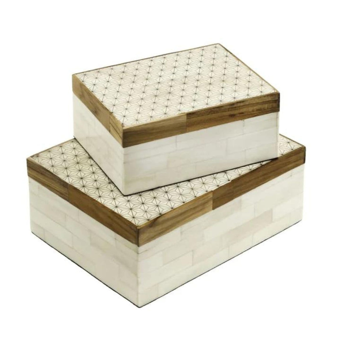 White Mirage Inlay Box | Exquisite Wooden Box | Medium | 9.5x6.5 Inches