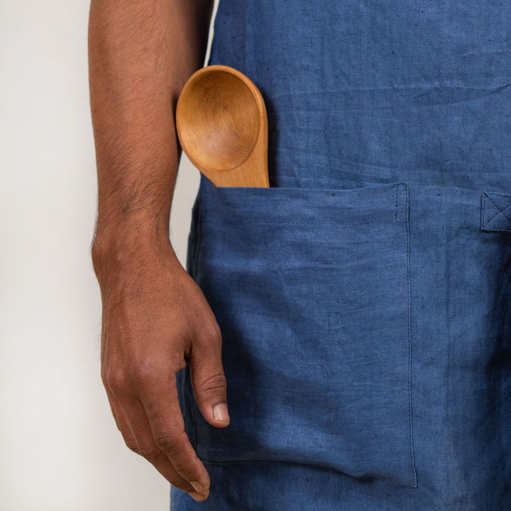 Cross Back Apron With Pockets | Anti Microbial Hemp Fabric | Multi-Functional | Solid Colour | No Tie Apron 