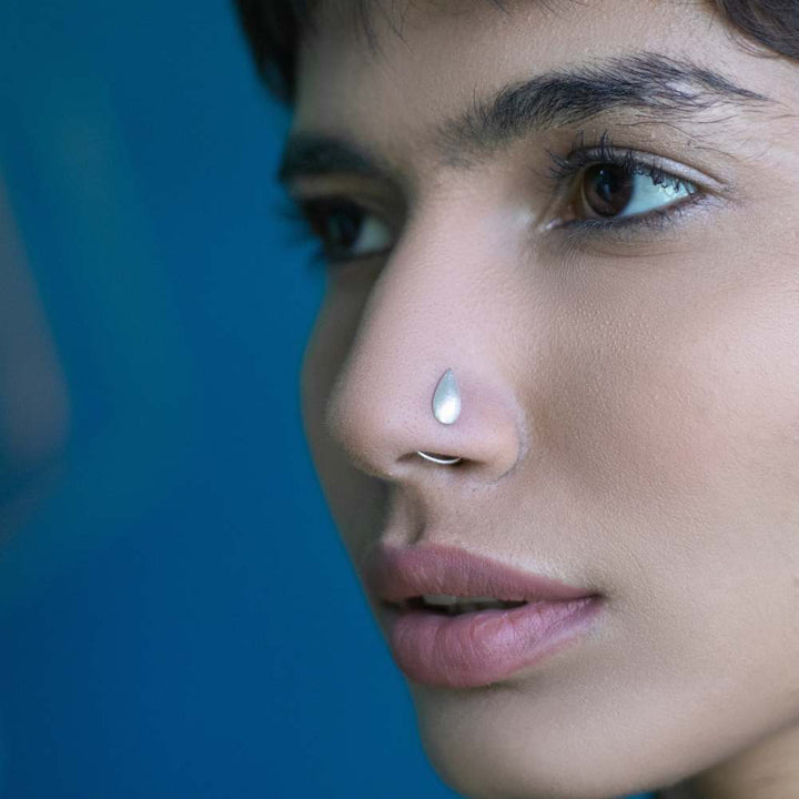 Pure Silver Nose Pin | Minimally Designed with Petals | Subtly Modern