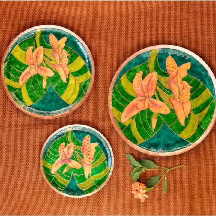 Decorative Plate | Home Decor | Wall Accent | Copper Craft | Hand-Crafted | Green