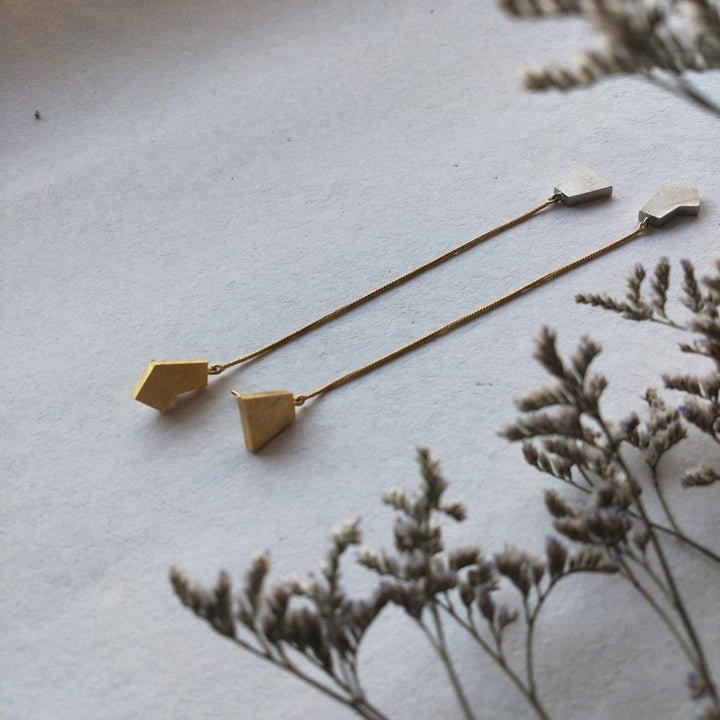 Sakondu | Dual Finish Brass Earrings | Sustainably Crafted | Aesthetic