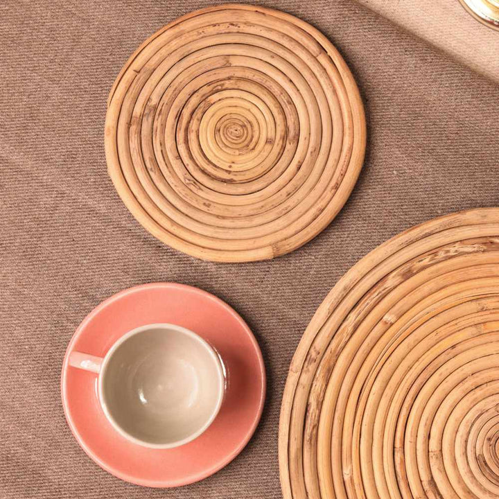 Round Cane Table Mat  | Set of 4