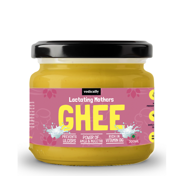 Lactating Mother's Ghee | Bilona Churning | No Trans Fat | Organic | Glass Jar of 300 ML