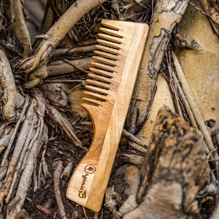 Wide Teeth Pure Neem Wood Shampoo Comb