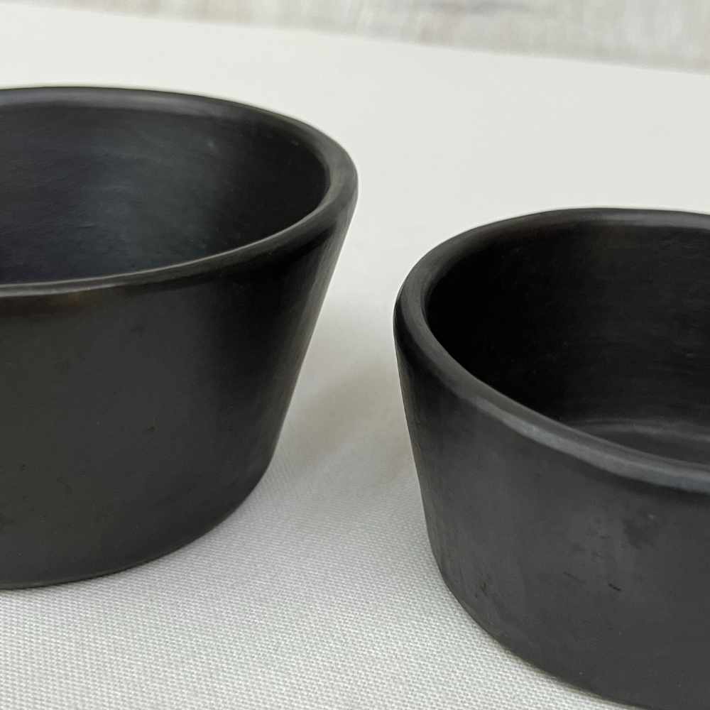 Medium Black Stone Pottery Bowl | Hand-Crafted  | 5 Inch