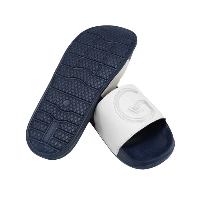 Pool Side Flip Flops | Sleek Design | Comfortable | Navy Blue & White 