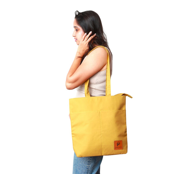 Shopper Tote Bag With Concealed Pockets | Cotton | Spacious | Multi-Pocket