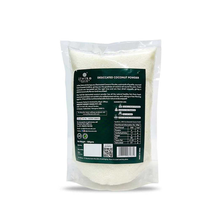 Desiccated Coconut Powder | Fresh | Organic | Natural Fat | Flavourful | Pouch of 500 GM