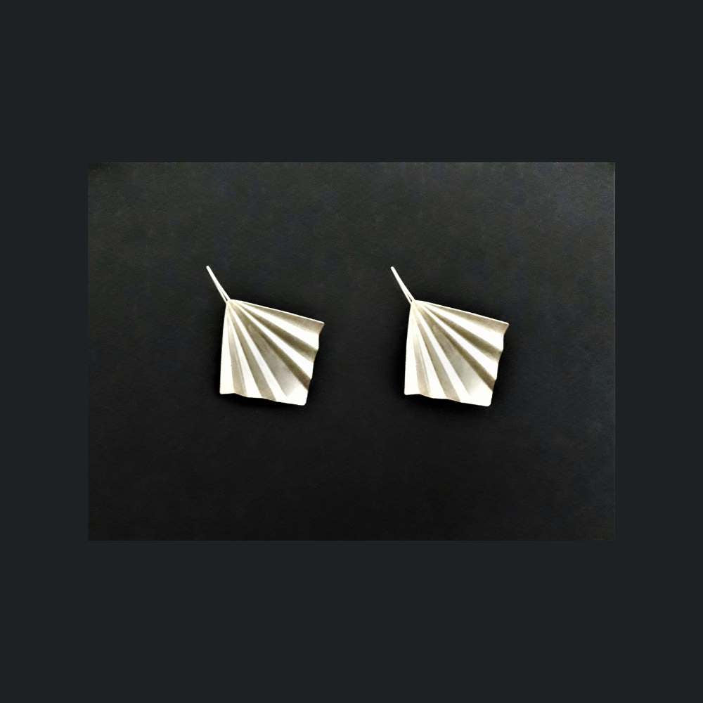 Origami Inspired Earring | Multi-Fold Designed | Made of Sterling Silver | Sharp Crisp Look