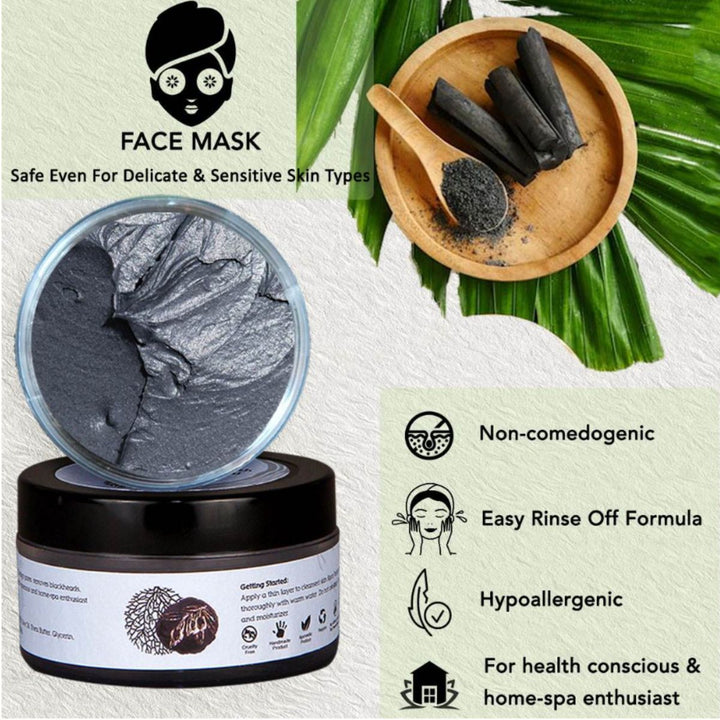 2-in-1 Mud Mask with Activated Charcoal | Wrinkle Reducing | Combination Skin | 40 GM 