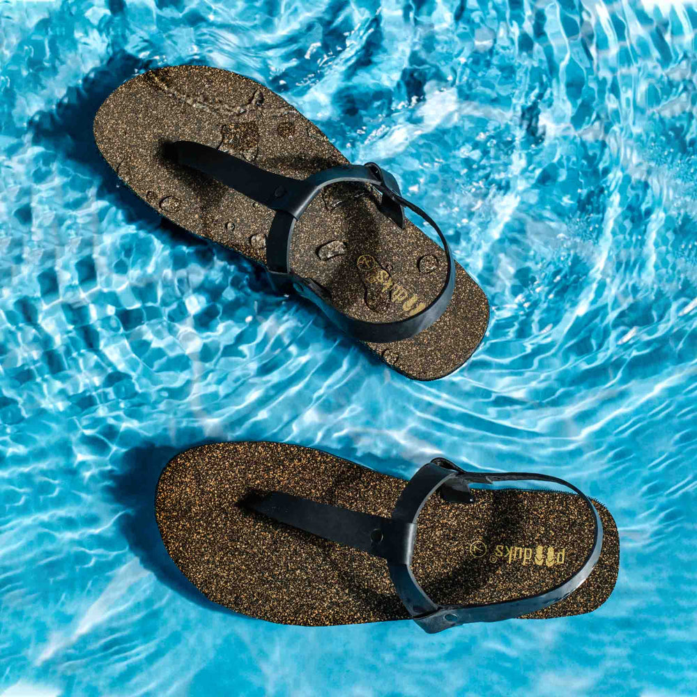 Black Cork Sandal | Melange of Modern and Conscious Lifestyle | Unisex | Vegan