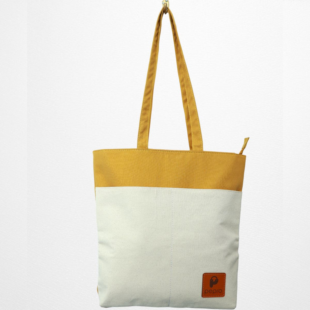 Dual Shade Shopper Tote Bag | Cotton Canvas | Hand-Crafted | Sustainable