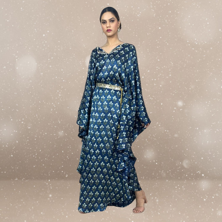 Wink Tulip Ajrakh Modal Kaftan | Hand-Block Print | Radiant Reverie