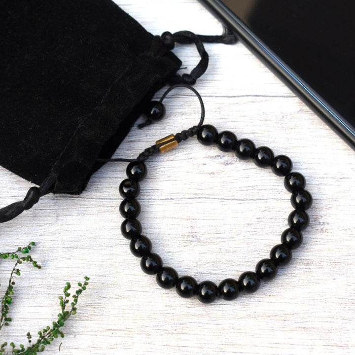 Black Onyx Bracelet | Certified | Natural | Wellness Jewelry | Unisex Wear | Sustainably Made