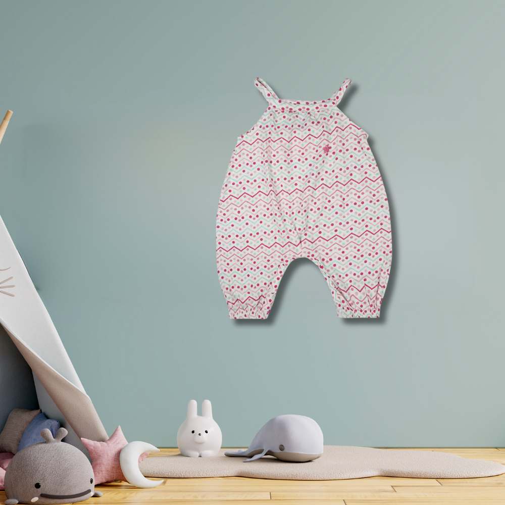 Baby Girls Romper | Comfort Wear | Knitwear | Natural | Soft Cotton | Off White And Pink