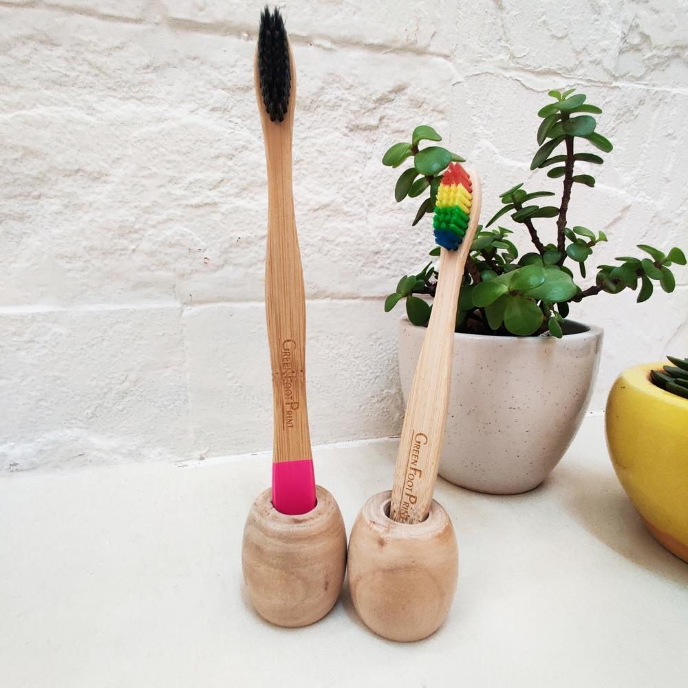 Wooden Holder For Toothbrush | Handcrafted | Eco Friendly | Pack Of 2