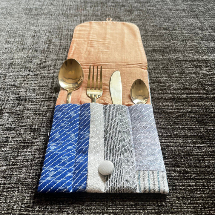 Flap Open Cutlery Pouch | Hand-Crafted | Multi Coloured