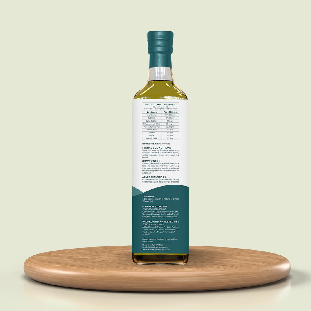 Cold Pressed Almond Oil | Organic | Traditional Kohlu Extraction | 100 ML