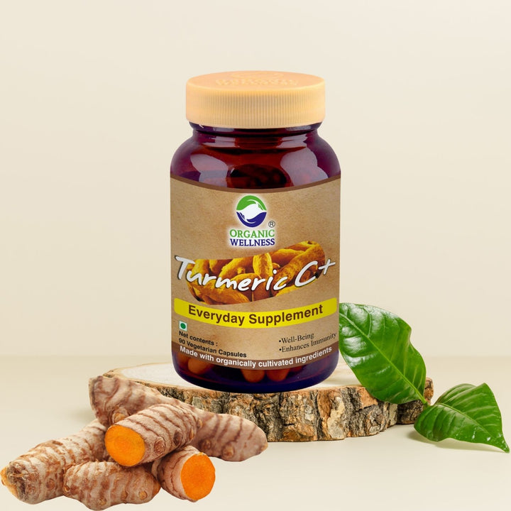 Turmeric C+ | Certified Organic | 100 % Vegan | Well-Being Supplements | Immunity | 90 Capsules