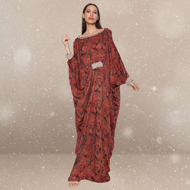 Ramya Ajrakh Modal Kaftan | Hand-Block Print | Majestic Flair