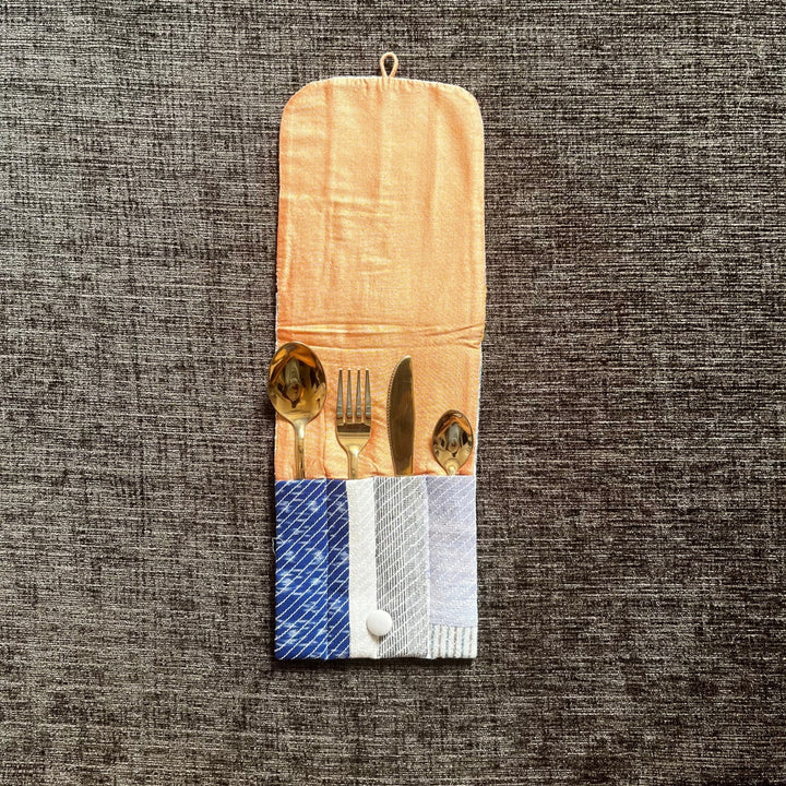 Flap Open Cutlery Pouch | Hand-Crafted | Multi Coloured