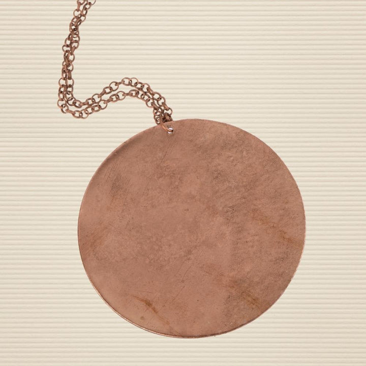 Crinkle Copper Enamel Pendant Necklace | Hand-crafted | Ocean