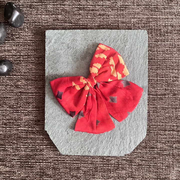 Hair Bow Ribbon Clip For Girls | Hand Crafted | Cute | Peppy | Comfortable