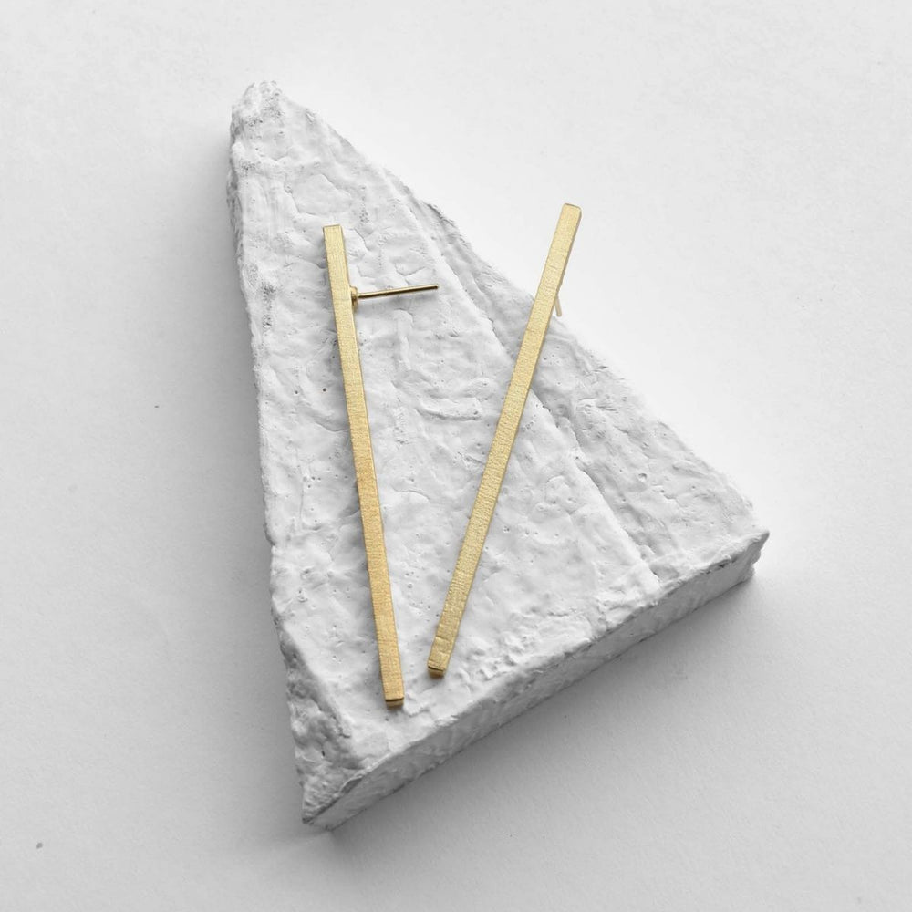 Less Is More | Gold Finish Brass Earrings | Contemporary | Sustainably Crafted